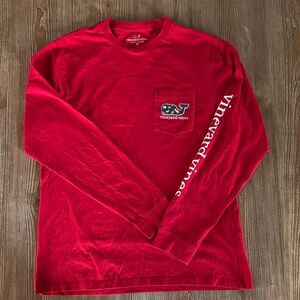 Vineyard Vines Men's Holiday Red Long Sleeve Tee Size Medium